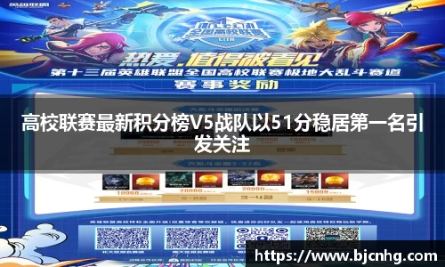 高校联赛最新积分榜V5战队以51分稳居第一名引发关注